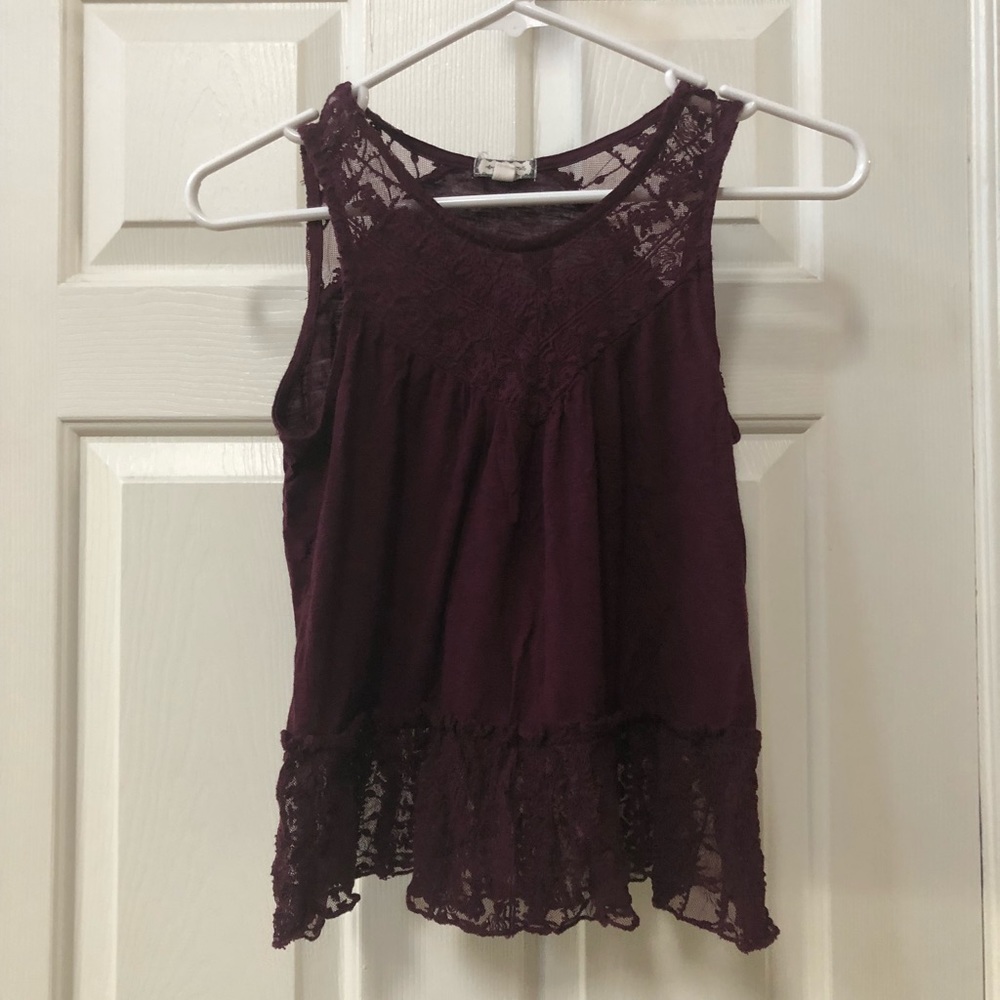 Dark maroon top